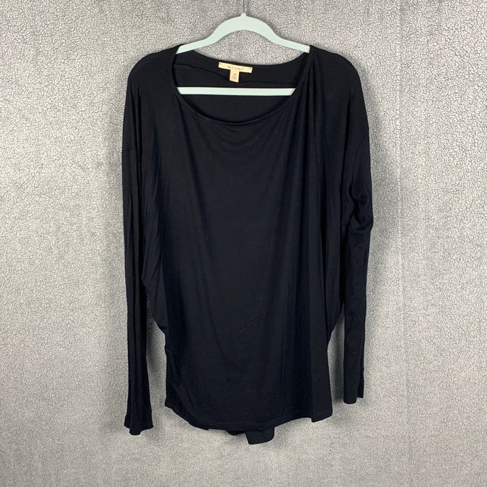 Long sleeved light scoop neck black sweater size medium